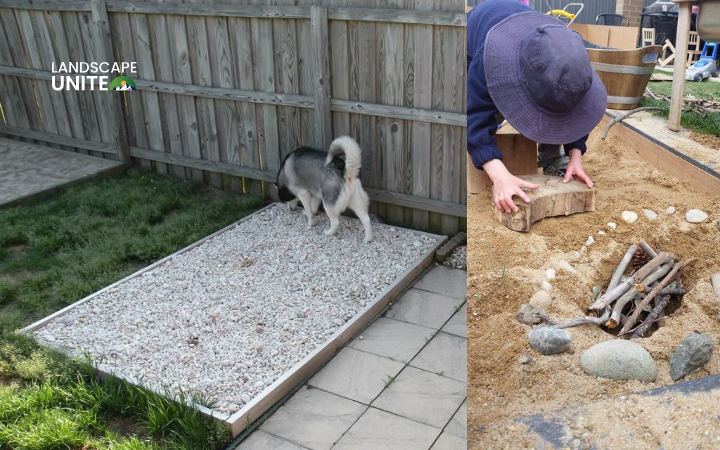 2. Designated dig zone with gravel or sand pit