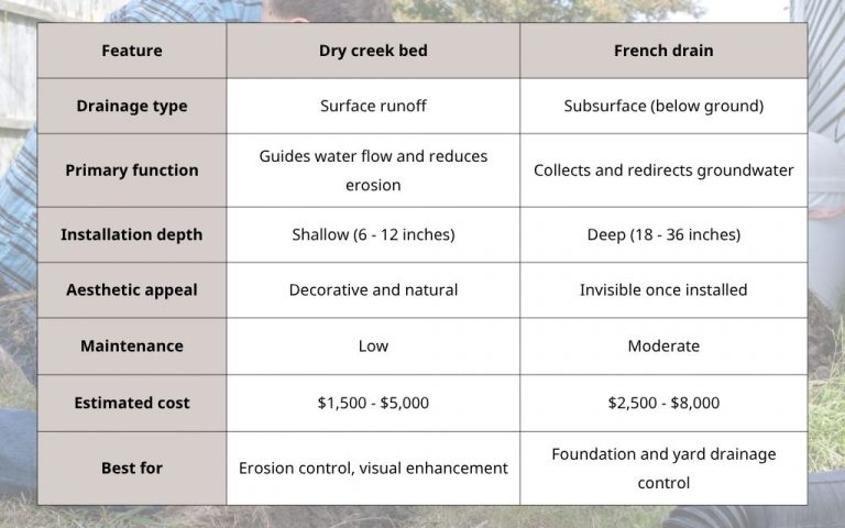 Dry Creek Bed vs French Drain: Which Solution is Best?
