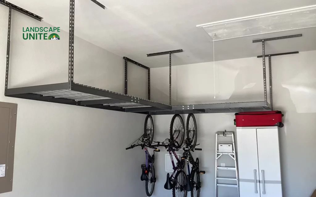 Install ceiling storage racks