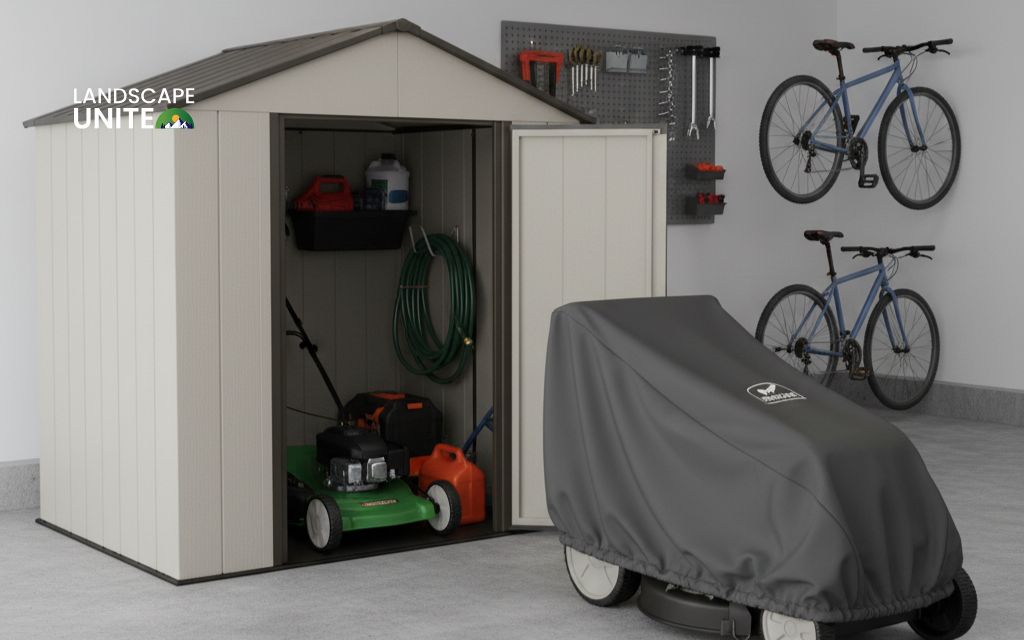 Use a garage shed or enclosure