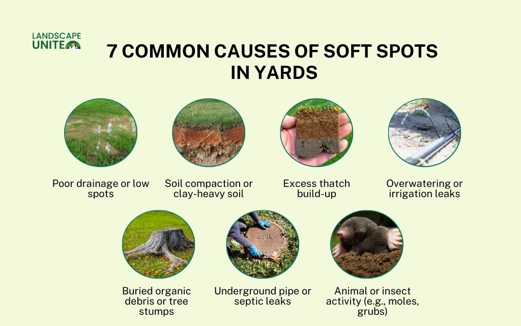 Fix soft spots in your yard: 7 common causes + expert solutions guide 1 7 common causes of soft spots in yards