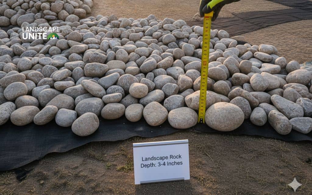 Step 3: How deep should landscape rock be