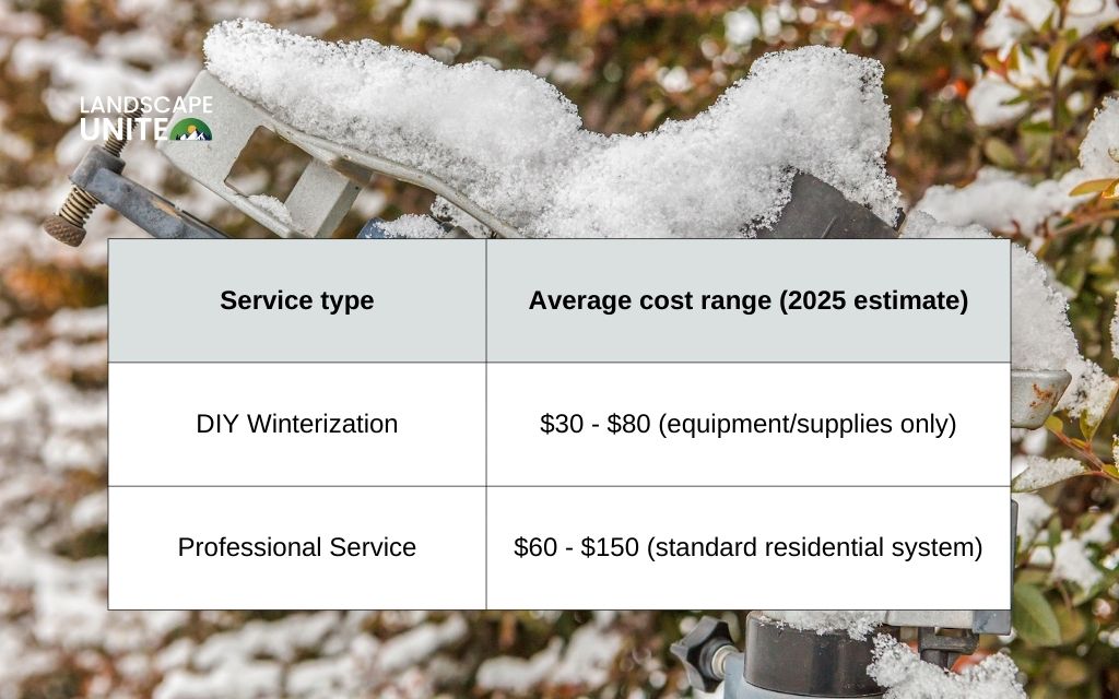 How much does it cost to winterize a sprinkler system?