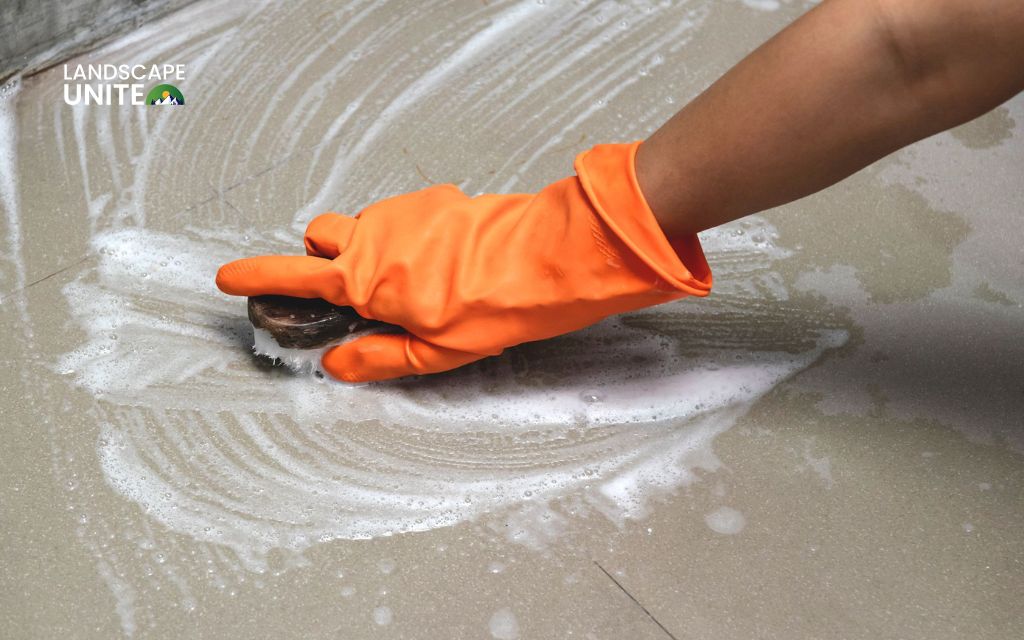 Method 1: Light stains with soap solution - How do you Remove Leaf Stains from Concrete