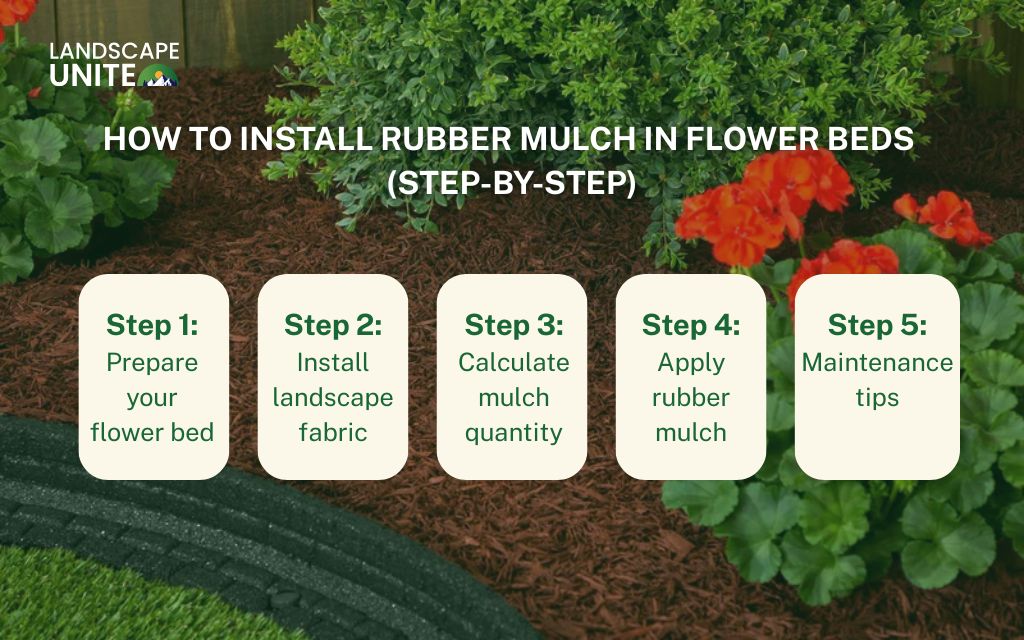 How to install rubber mulch in flower beds (Step-by-step)