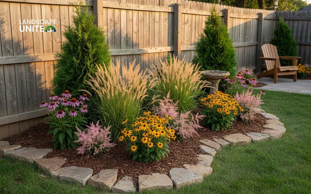 Small backyard corner bed