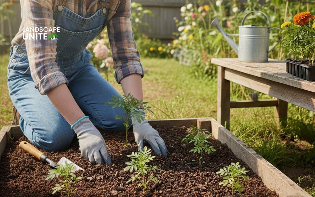 How to plant marigolds - Step 6: Mulching