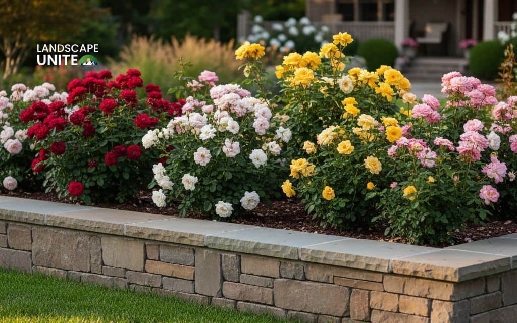 Raised rock flower beds: 14 ideas for low-maintenance beauty 15 Flagstone-framed rose garden