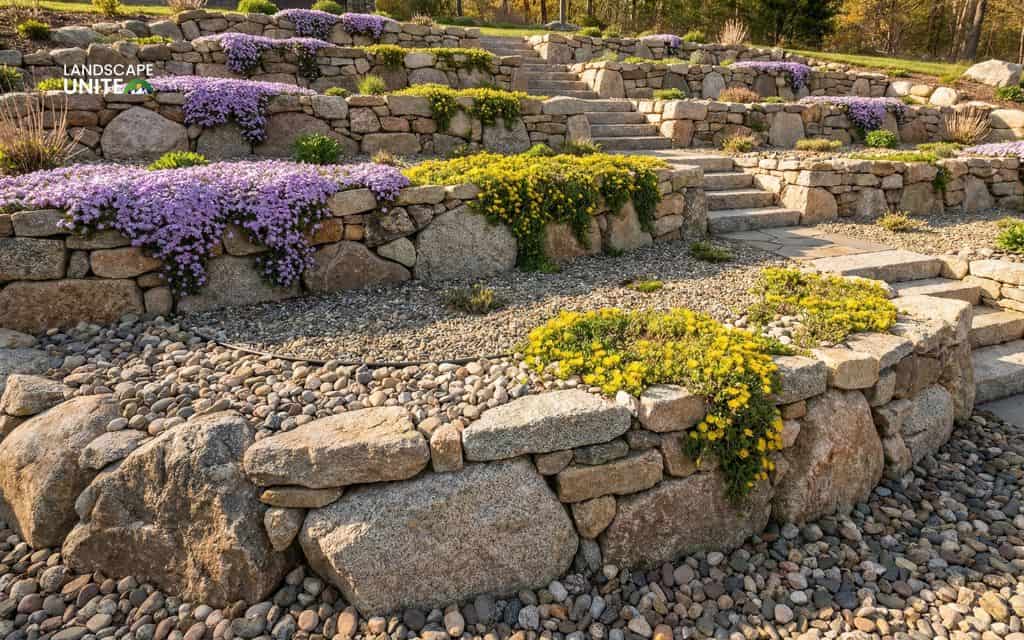 15 gorgeous flower beds with rocks that practically transform your landscape 15 Layered rock terraces for slopes