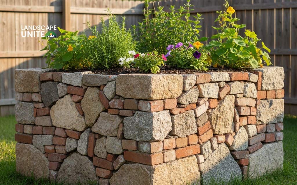 Raised rock flower beds: 14 ideas for low-maintenance beauty 13 Recycled stone raised bed