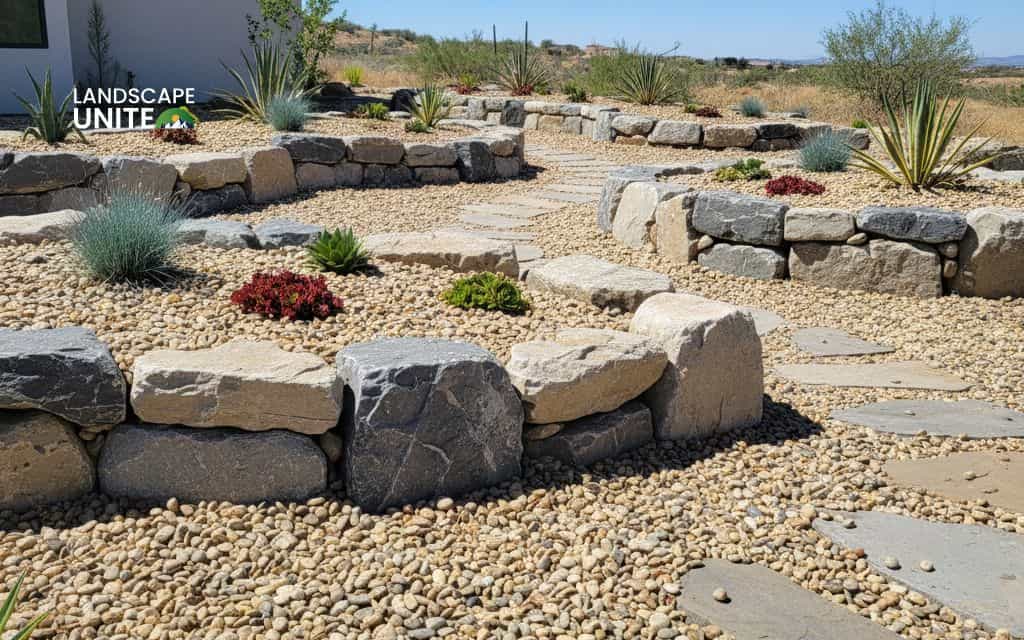 Raised rock flower beds: 14 ideas for low-maintenance beauty 9 Rock and gravel combination bed
