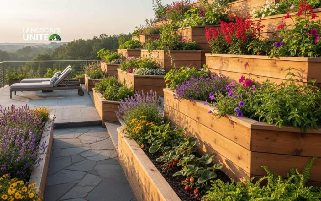 Flower bed on slope made easy: 15 low-maintenance ideas for hillside gardens 10 Tiered planter boxes