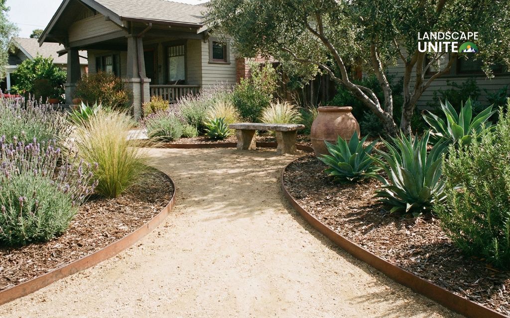 Decomposed granite with steel edging
