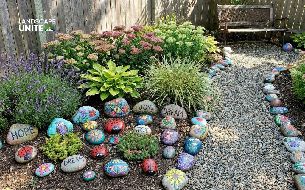 Painted rock accents