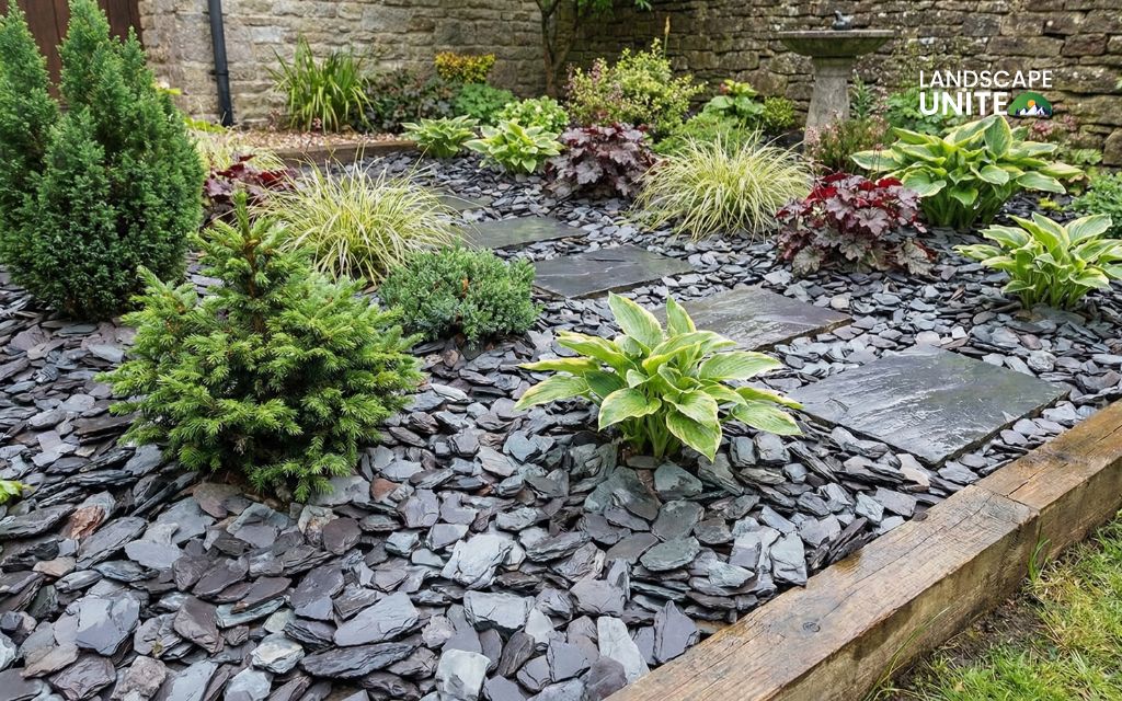 Slate chip mulch alternative
